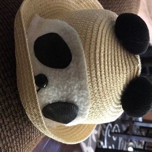Toddler boy panda straw hat!!!!